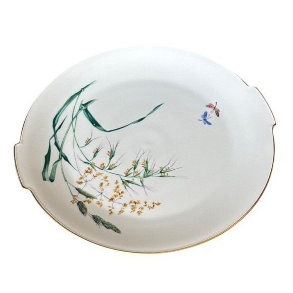 Vintage Heinrich H&C Bavaria Germany 11.5" Summer Serving Platter Butterfly RARE